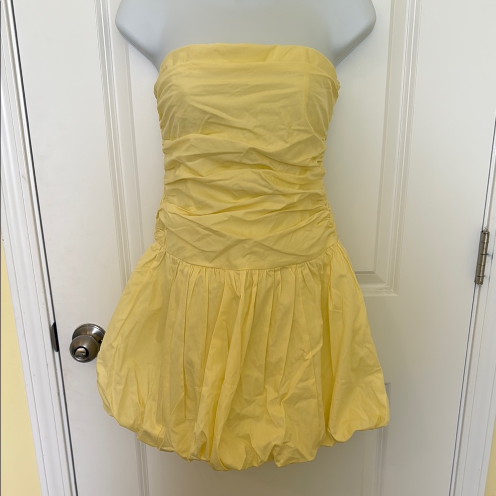 Signature8 Yellow Strapless Ruched Sundress